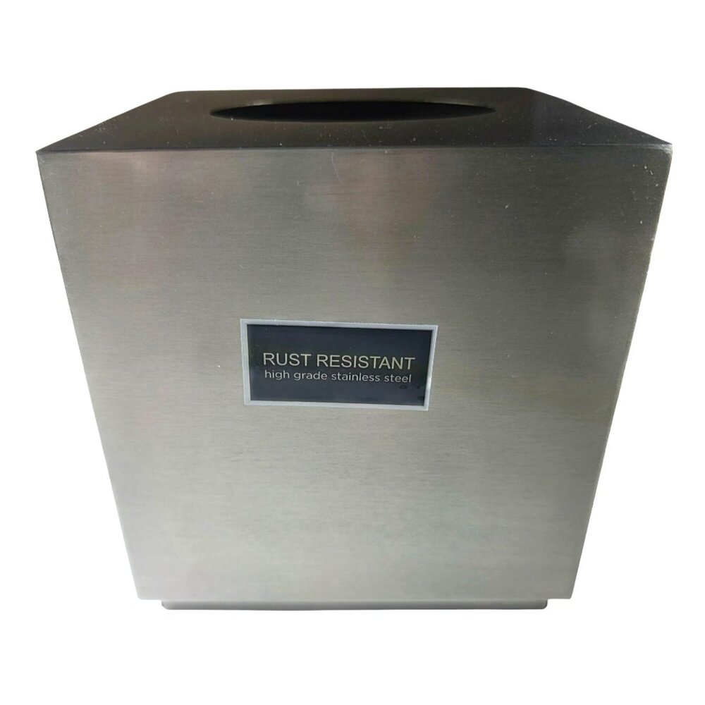 Stainless Steel Tissue Box Cover Holder rust-resistant square modern bathroom